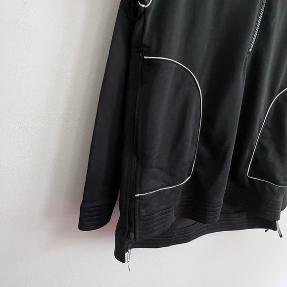 Good American Black Boyfriend Tunic Half Zip Athleisure Hoodie - Picture 6 of 13